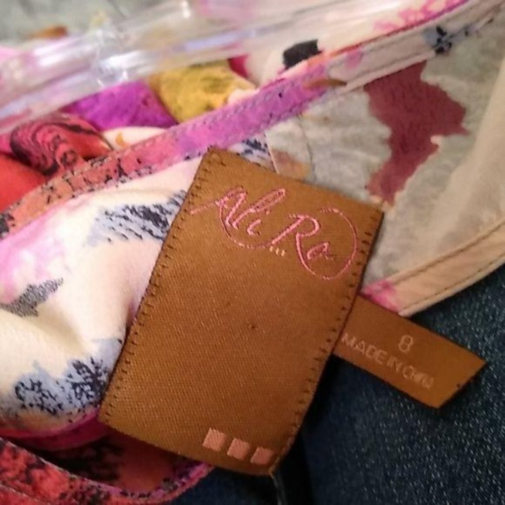 Ali Ro Fitted Dress Ruffled Multi Colored - Picture 8 of 8